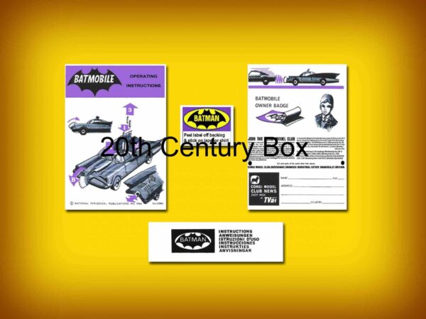 Corgi Toys 267 Batmobile Instructions, Envelope And Badge Corgi Toys 267 Batmobile Instructions, Envelope And Badge