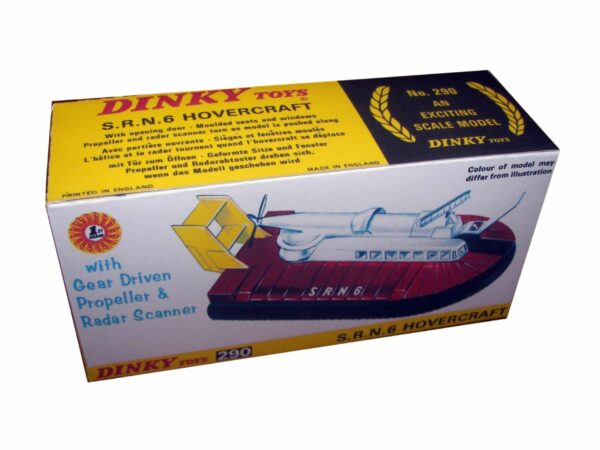 Dinky Toys 290 SRN6 Hovercraft Repro Box Dinky Toys 290 SRN6 Hovercraft Repro Box