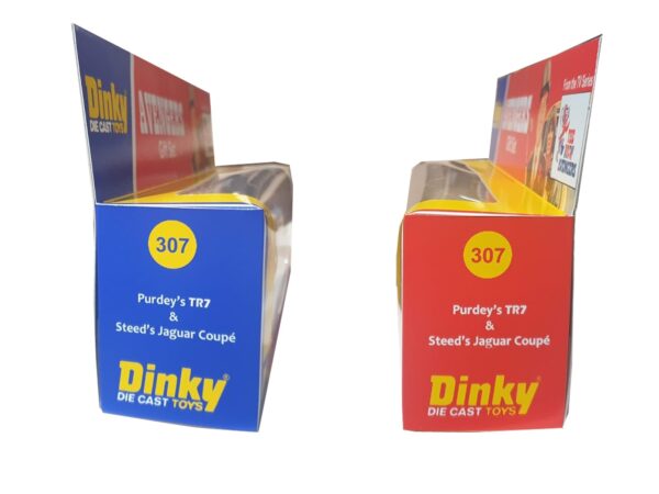 Dinky Toys 307 New Avengers Steed’s Jaguar XJ12 and Purdey’s TR7 Repro Box Code 3 Dinky Toys 307 New Avengers Steed's Jaguar XJ12 and Purdey's TR7 Repro Box Code 3