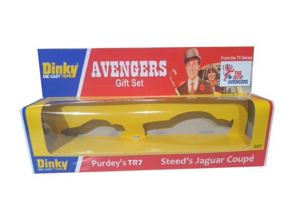 Dinky Toys 307 New Avengers Steed’s Jaguar XJ12 and Purdey’s TR7 Repro Box Code 3 Dinky Toys 307 New Avengers Steed's Jaguar XJ12 and Purdey's TR7 Repro Box Code 3