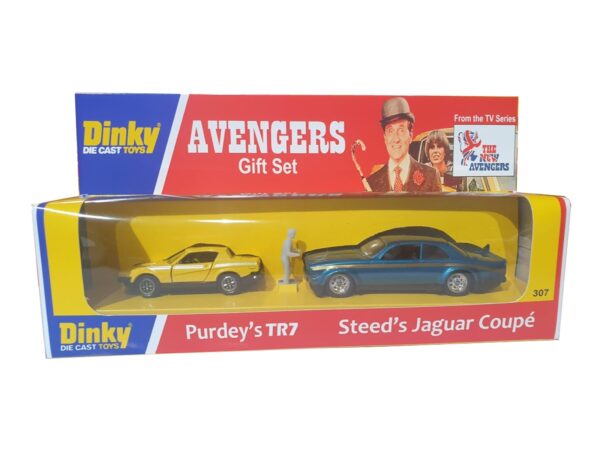 Dinky Toys 307 New Avengers Steed’s Jaguar XJ12 and Purdey’s TR7 Repro Box Code 3 Dinky Toys 307 New Avengers Steed's Jaguar XJ12 and Purdey's TR7 Repro Box Code 3