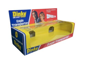 Dinky 359 Eagle Transporter Repro Box side - front Dinky Toys 359 Space 1999 Eagle Transporter Repro Box
